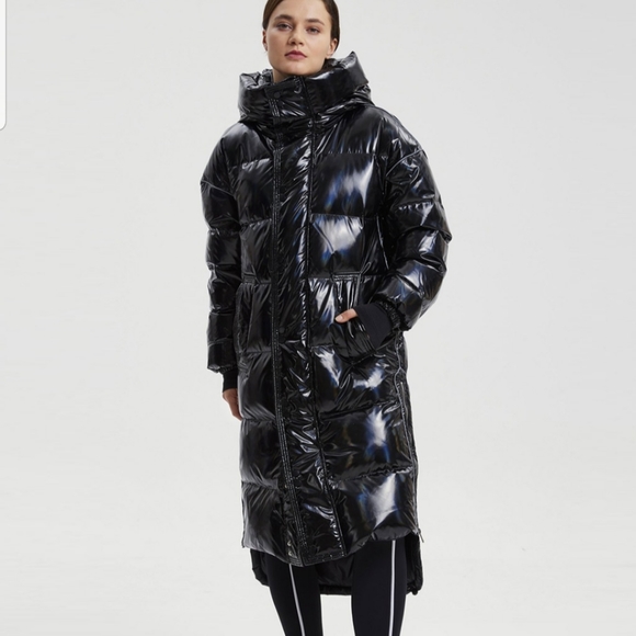 NEW Maxi Laser Long Puffer Jacket (Metallic Black) - LIT Activewear